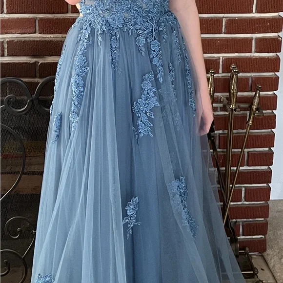 Beautiful Blue Prom Dress by Bliss Gowns - Picture 11 of 15